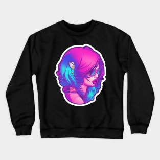 Cyberpunk retro female Crewneck Sweatshirt